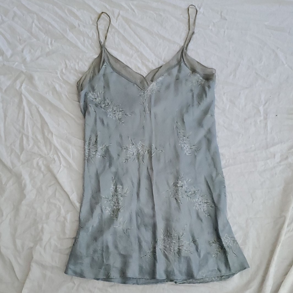 Silk chemise with bead detail
